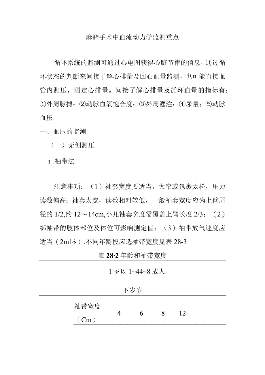 麻醉手术中血流动力学监测重点.docx_第1页