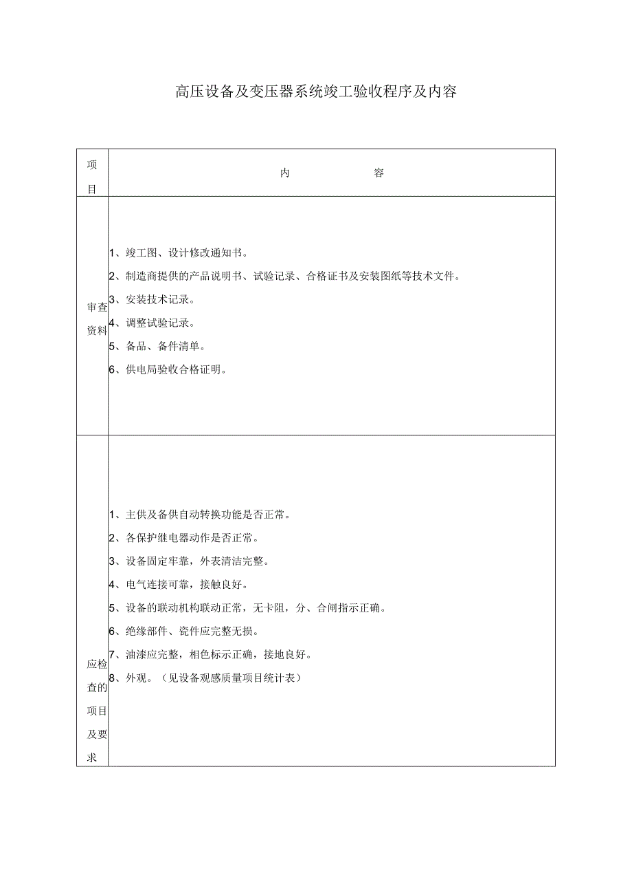 高压设备及变压器系统竣工验收程序及内容.docx_第1页