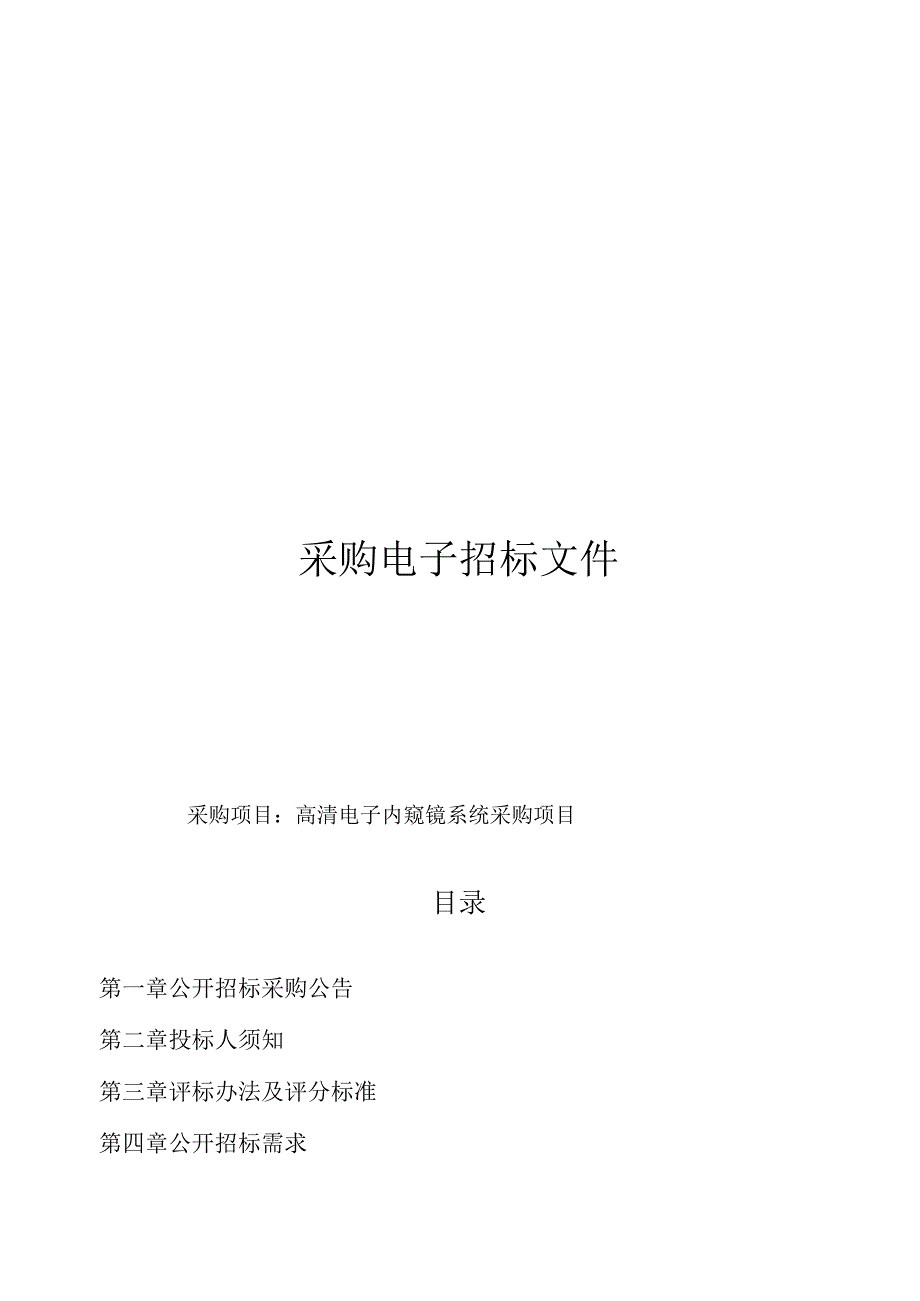 高清电子内窥镜系统采购项目招标文件.docx_第1页