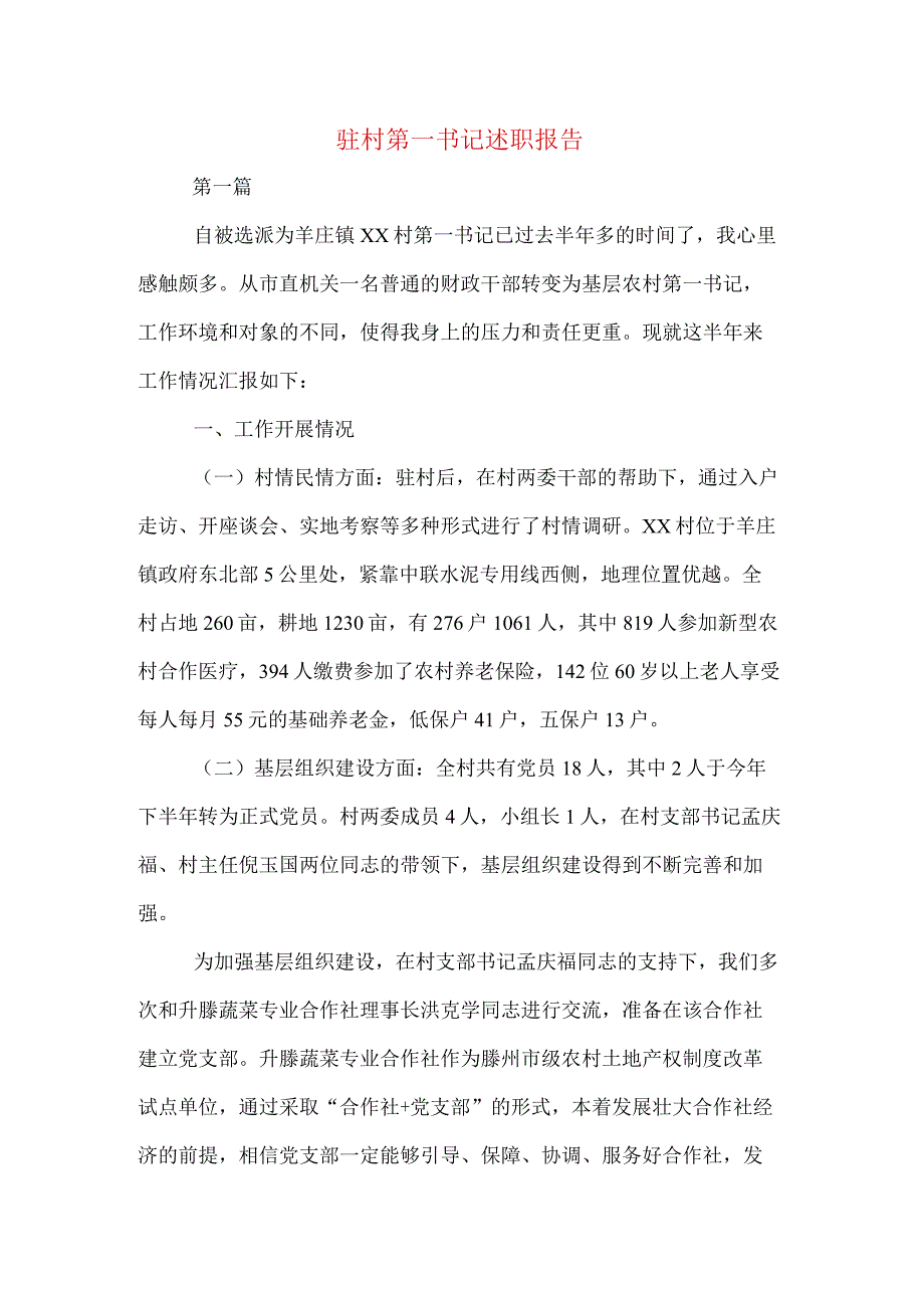 驻村第一书记述职报告.docx_第1页