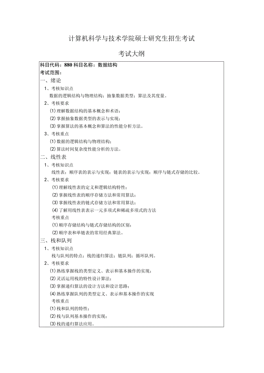 005计算机科学与技术学院考试大纲.docx_第1页