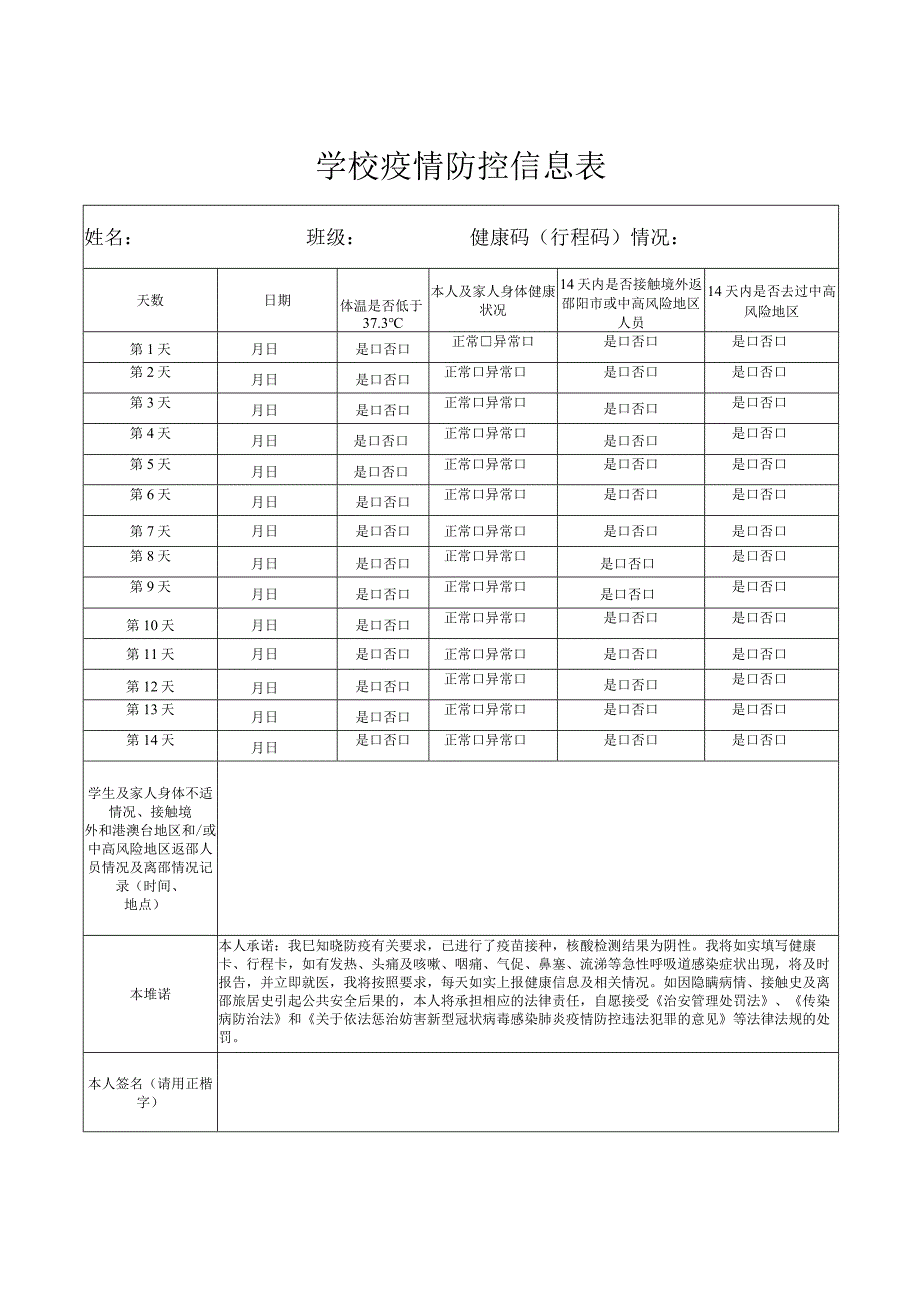 1_学校疫情防控信息表(1).docx_第1页