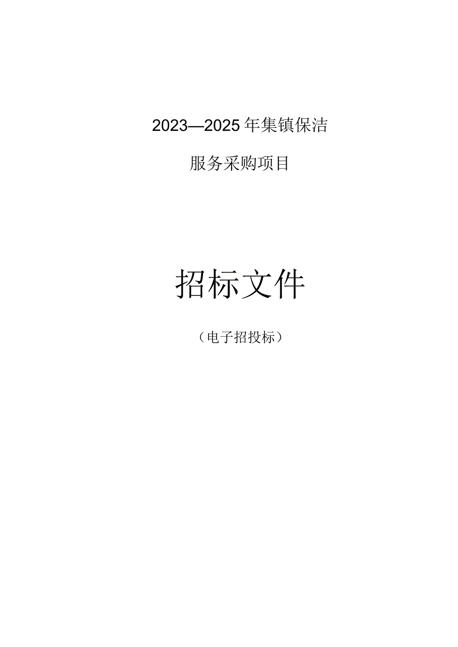 2023—2025年集镇保洁服务采购项目招标文件.docx_第1页