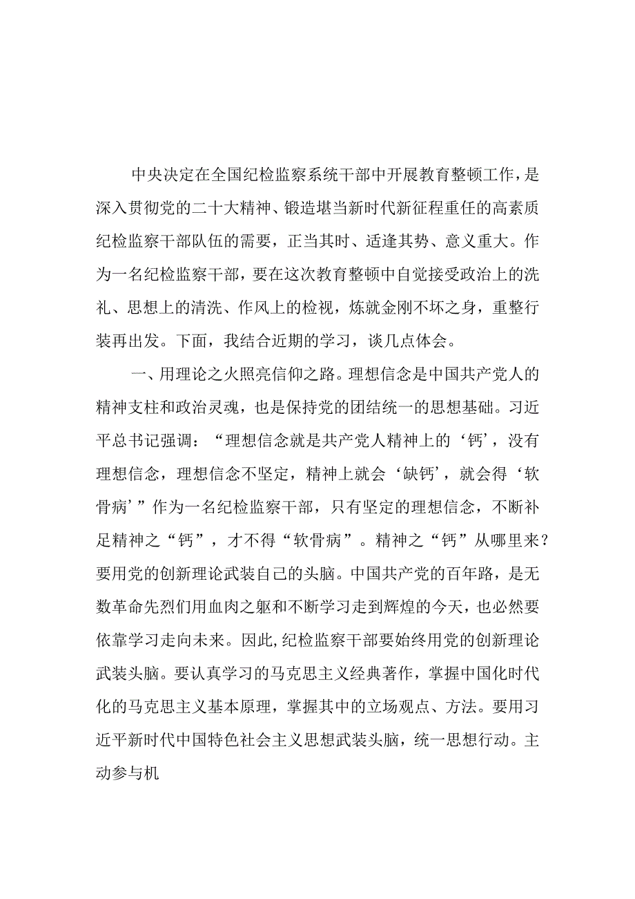 11篇2023纪检监察干部队伍教育整顿交流发言材料.docx_第1页