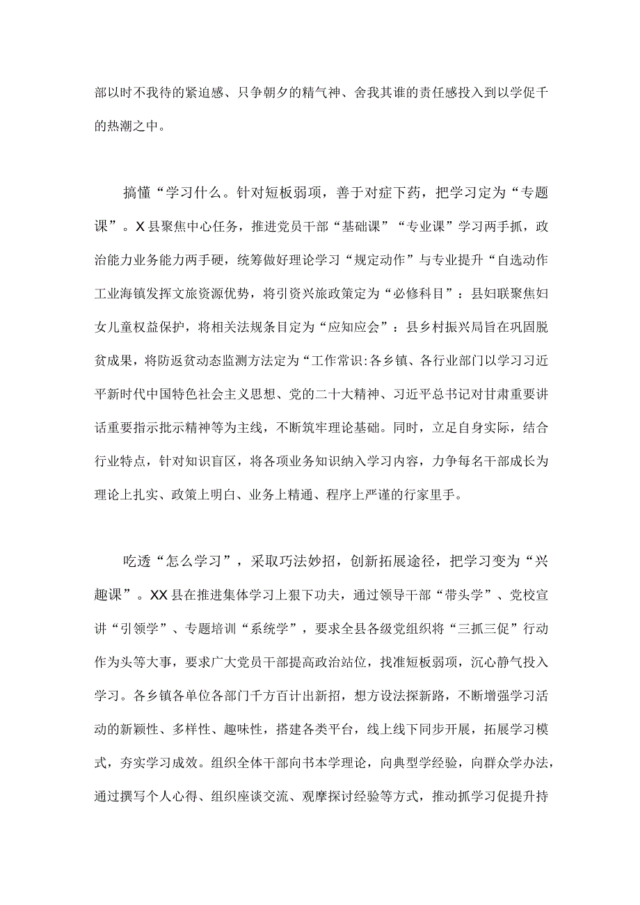 (2篇)深入开展三抓三促行动情况总结典型经验材料2023年供参考.docx_第2页