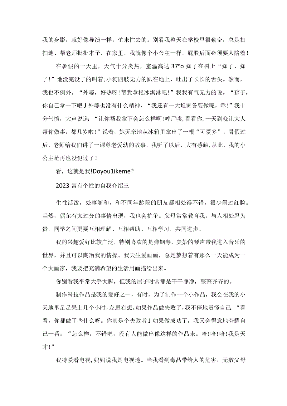 2023富有个性的自我介绍范文.docx_第2页