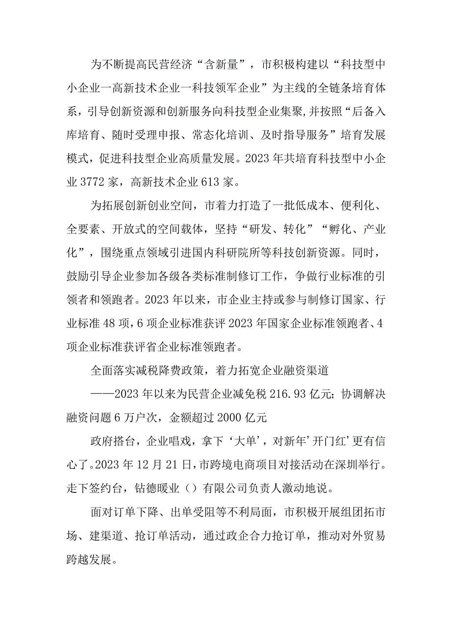 2023年5优化营商环境工作总结综述做法全力助推民营经济高质量发展.docx_第3页