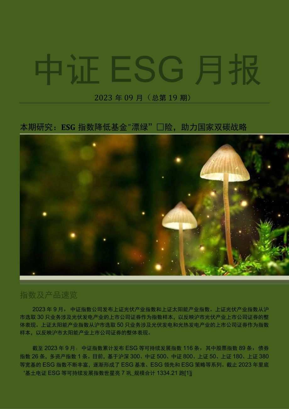 2023年9月中证ESG月报.docx_第1页