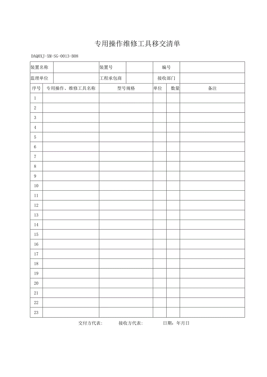 2023年专用操作维修工具移交清单.docx_第1页