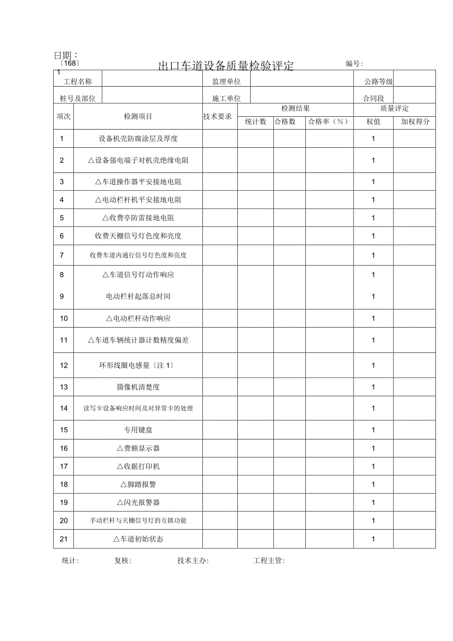 2023年出口车道设备质量检验评定.docx_第1页