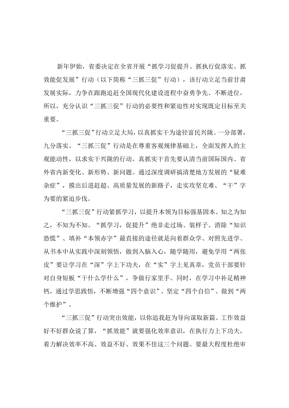 2023年全面开展三抓三促行动研讨交流发言材料3篇.docx_第3页