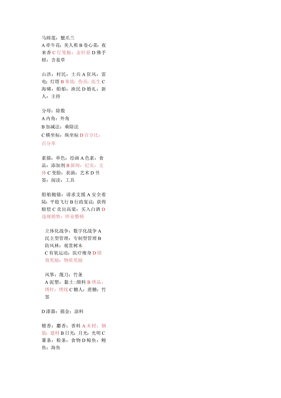 2023年公务员考试行测题判断推理类比推理题库.docx_第2页