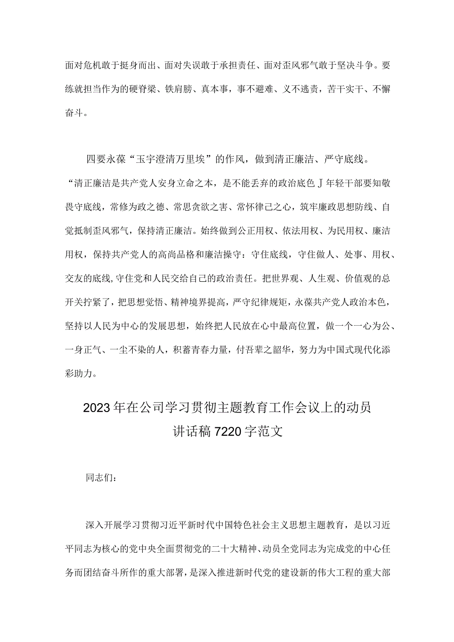 2023年关于学习贯彻主题教育的心得体会与在公司学习贯彻主题教育工作会议上的动员讲话稿两篇稿.docx_第3页