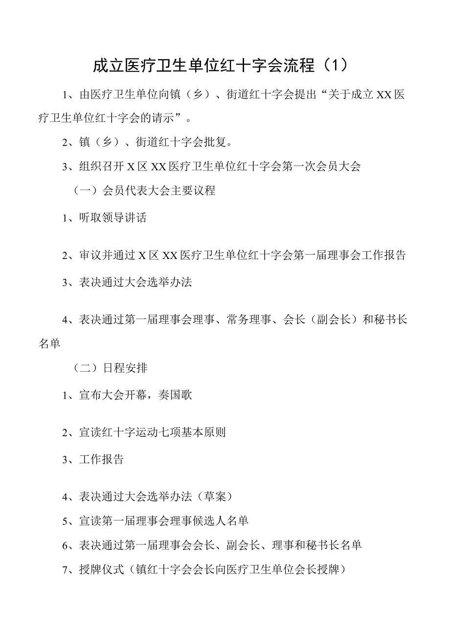 2023年医疗卫生单位红十字会成立流程主持词大会宣传口号申请表推荐表等医院.docx_第1页