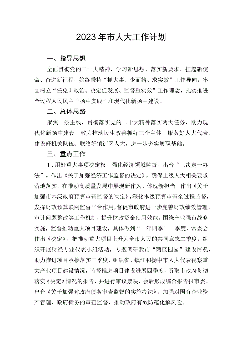 2023年市人大工作计划.docx_第1页