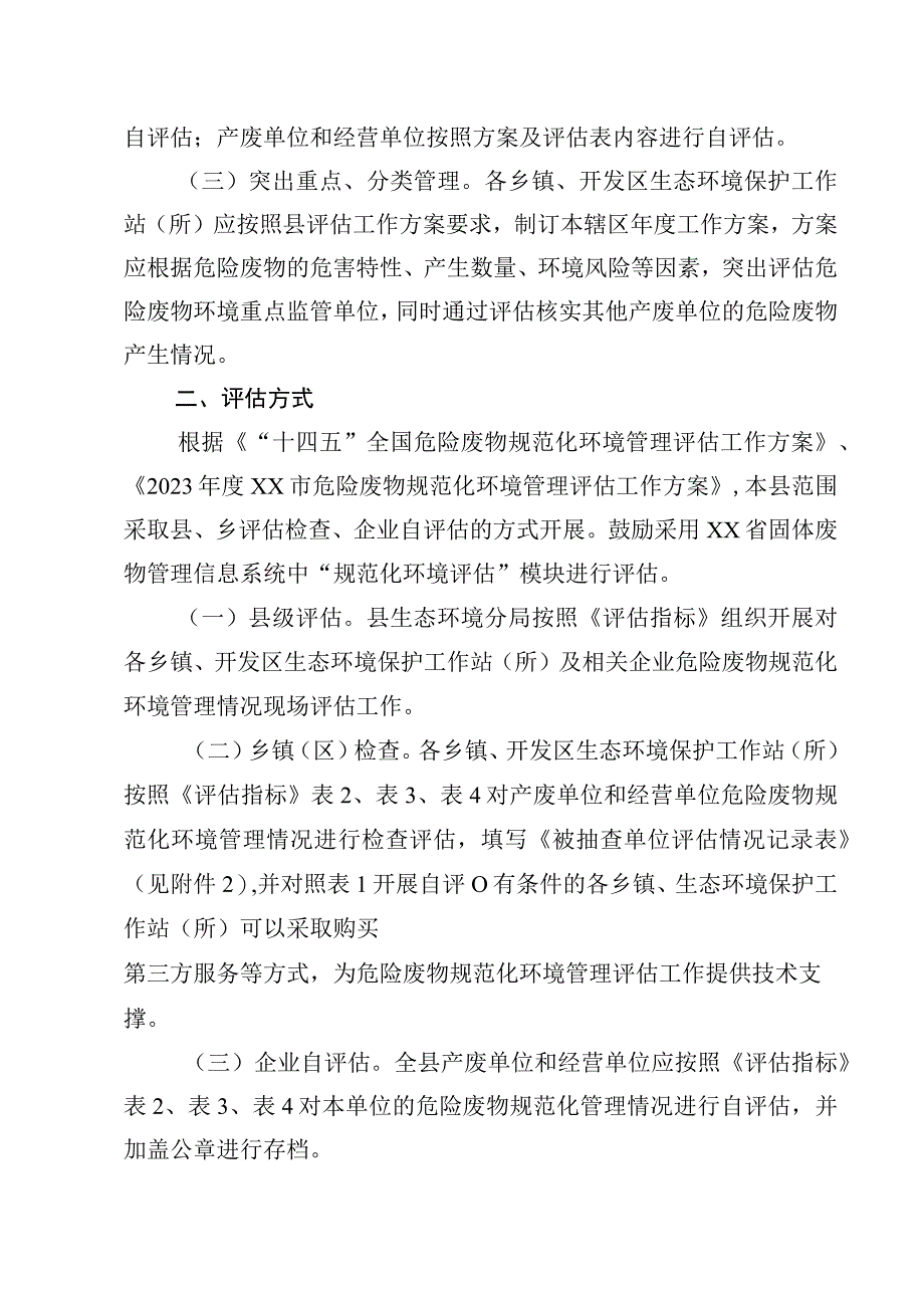 2023年度XX县危险废物规范化环境管理评估工作方案.docx_第2页