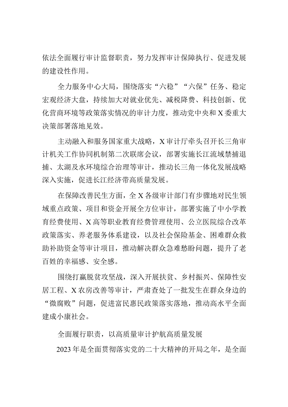 2023年高质量审计经验材料：以高质量审计护航高质量发展.docx_第2页