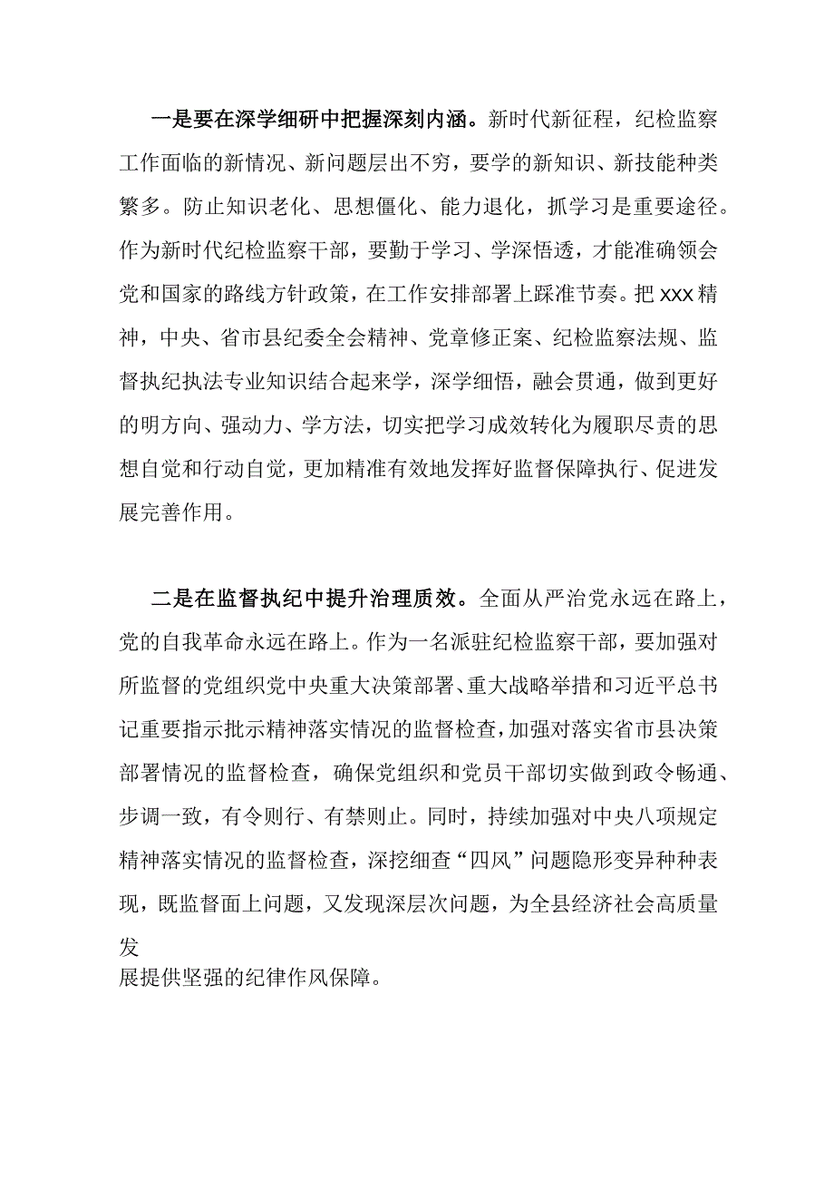 2023年纪检监察干部队伍教育整顿牢记领袖嘱托永葆铁军本色心得体会及研讨发言稿附党课稿：锻造高素质纪检监察干部队伍打造忠诚干净担.docx_第2页