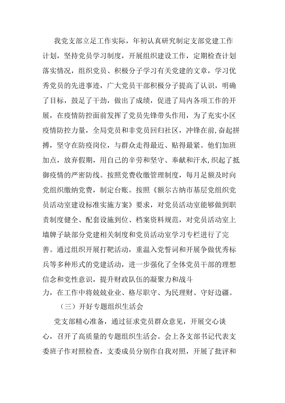 2023年财政局党支部书记抓基层党建工作述职报告.docx_第2页