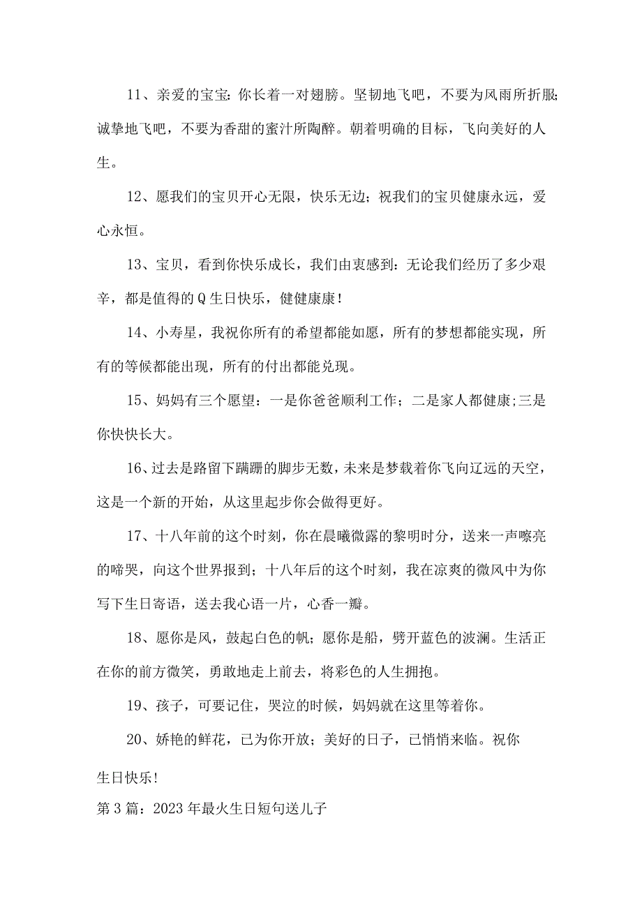 2023年最火生日短句送儿子范文六篇.docx_第3页