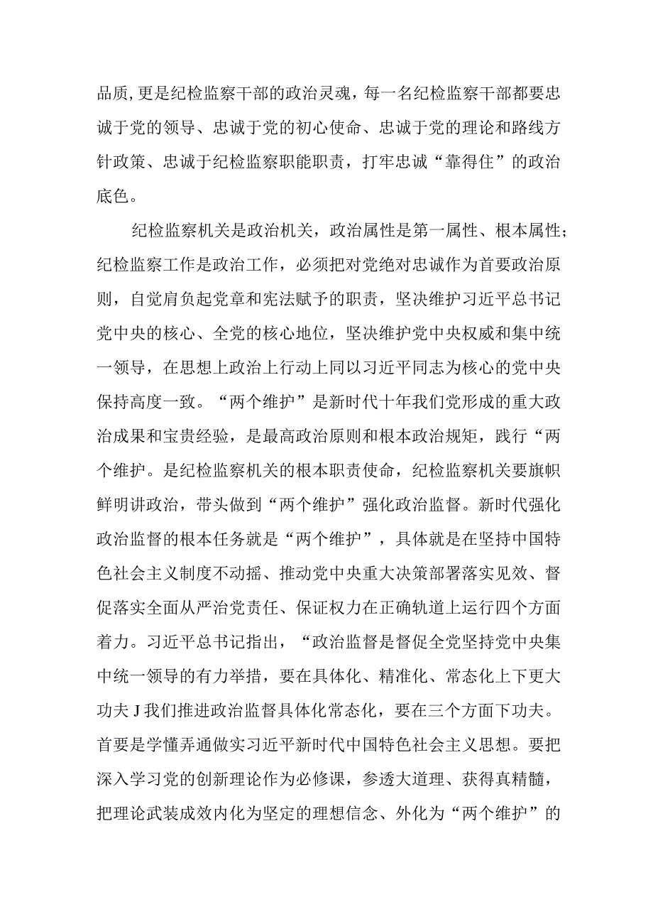 2023纪委书记在纪检监察干部队伍教育整顿主题党课讲稿和讲话发言共3篇.docx_第3页