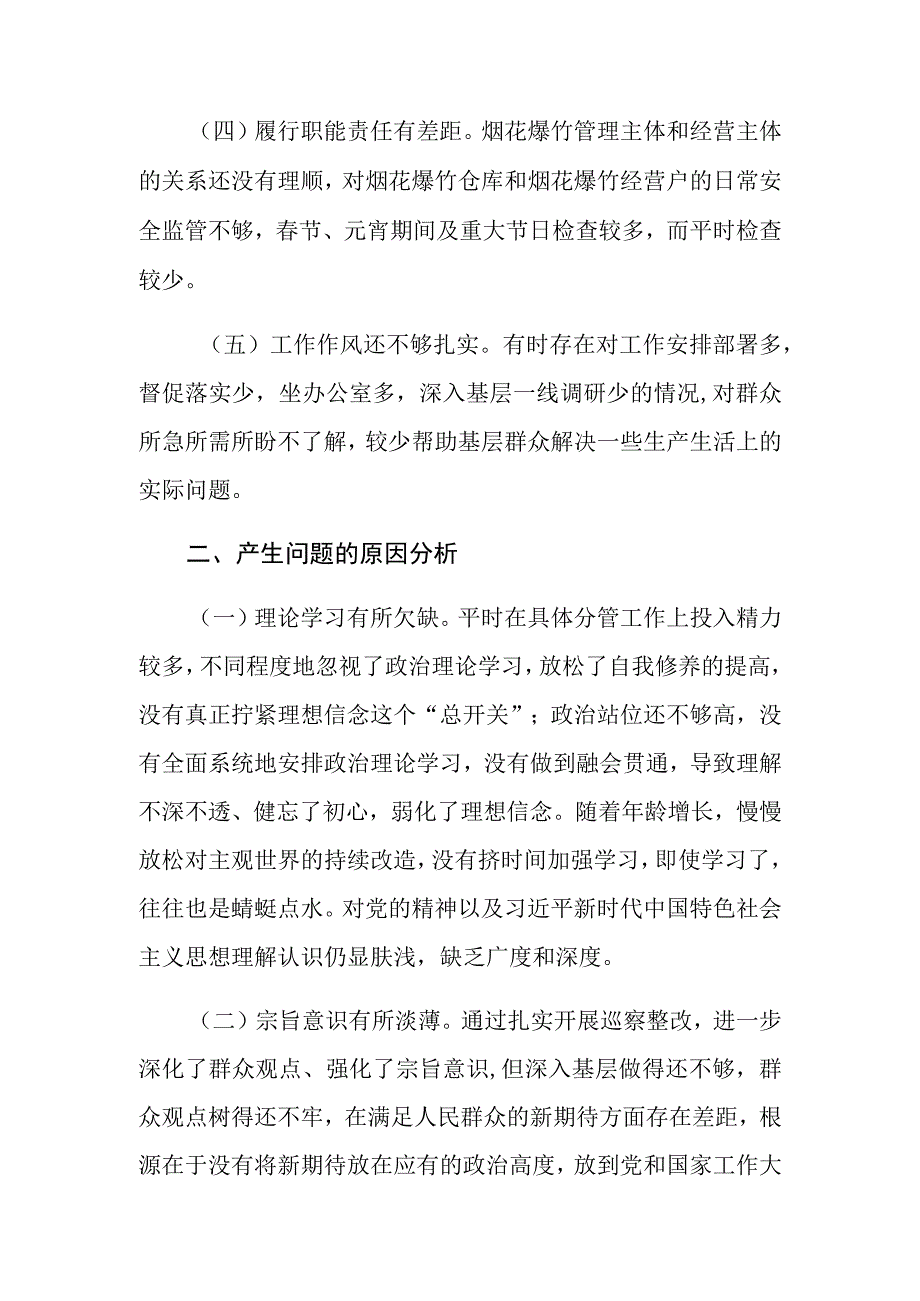 202X年X局副局长局长巡察整改专题民主生活会发言提纲.docx_第2页