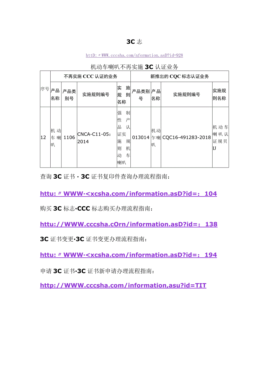 3C标志机动车喇叭不再实施3C认证业务.docx_第1页