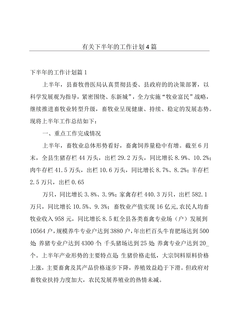 有关下半年的工作计划4篇.docx_第1页