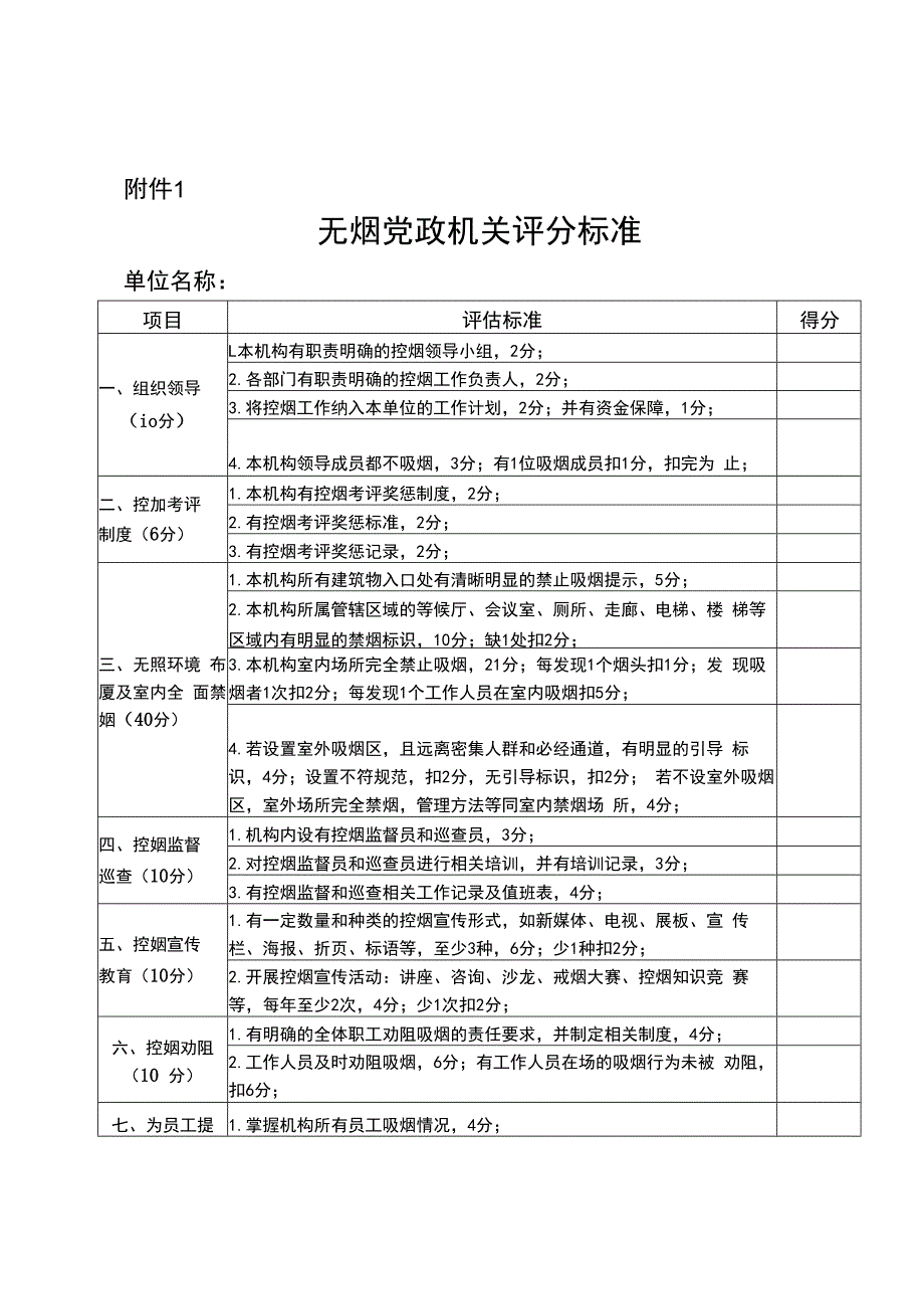 无烟环境建设标准.docx_第1页