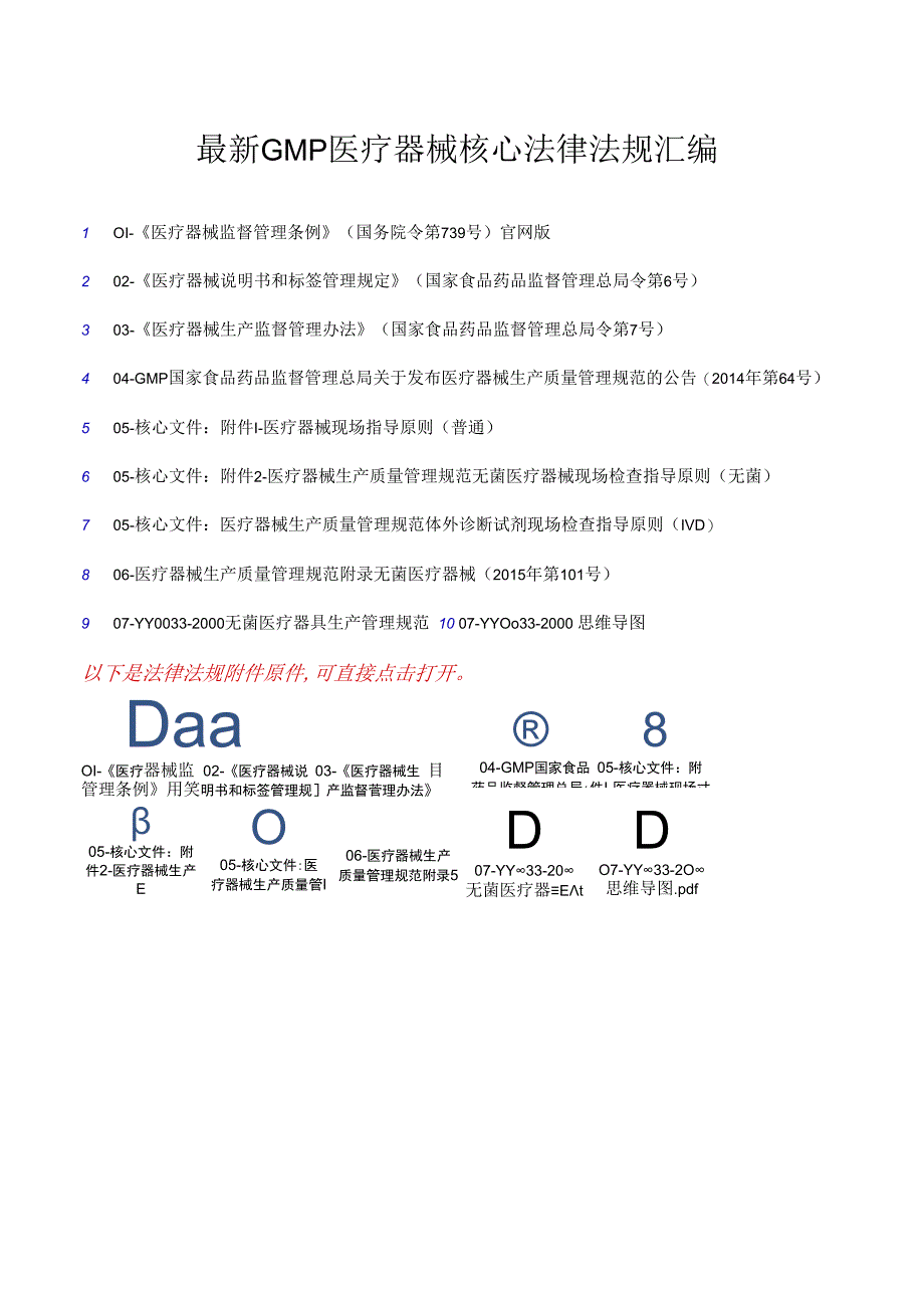 最新GMP医疗器械核心法律法规汇编（附原文）.docx_第1页