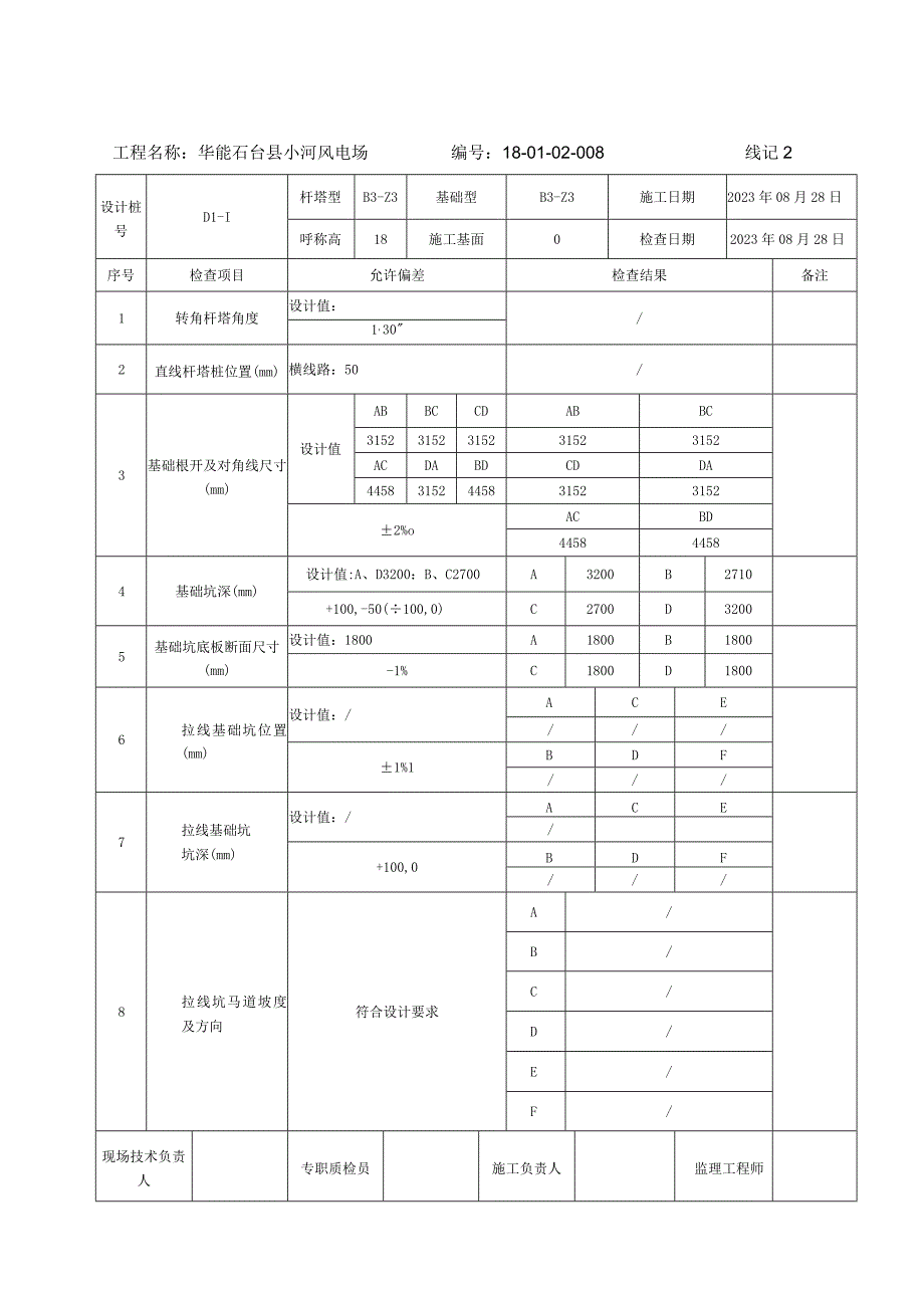 普通(掏挖)基础和拉线基础分坑及开挖检查记录表.docx_第2页