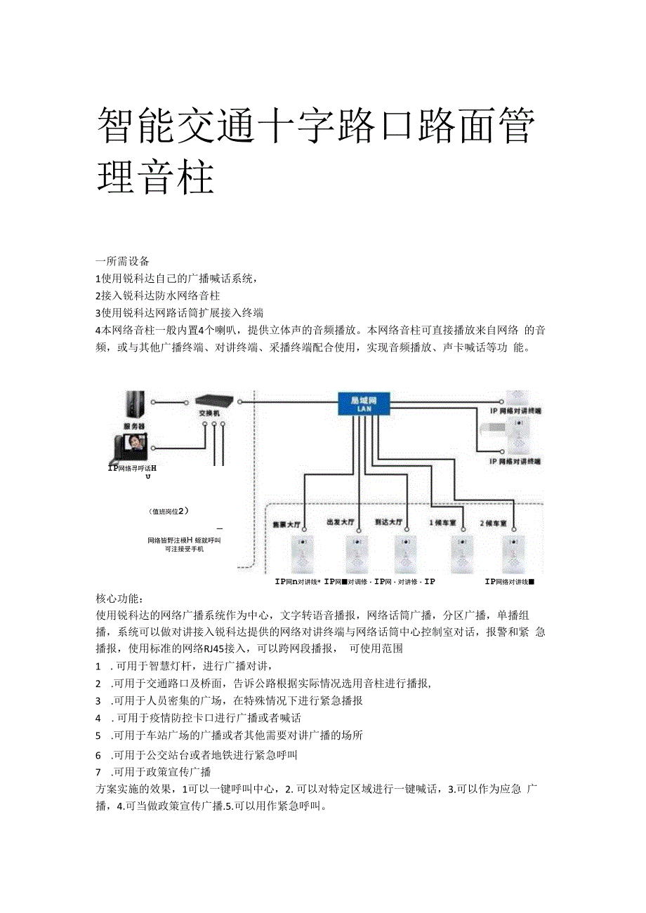 智能交通十字路口路面管理音柱.docx_第1页