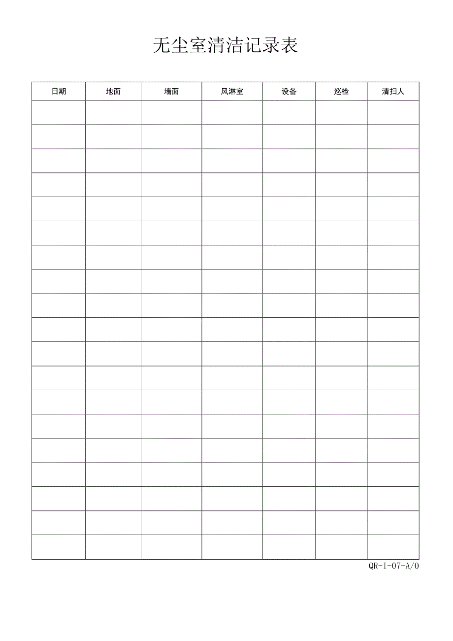 无尘室清洁记录表.docx_第1页
