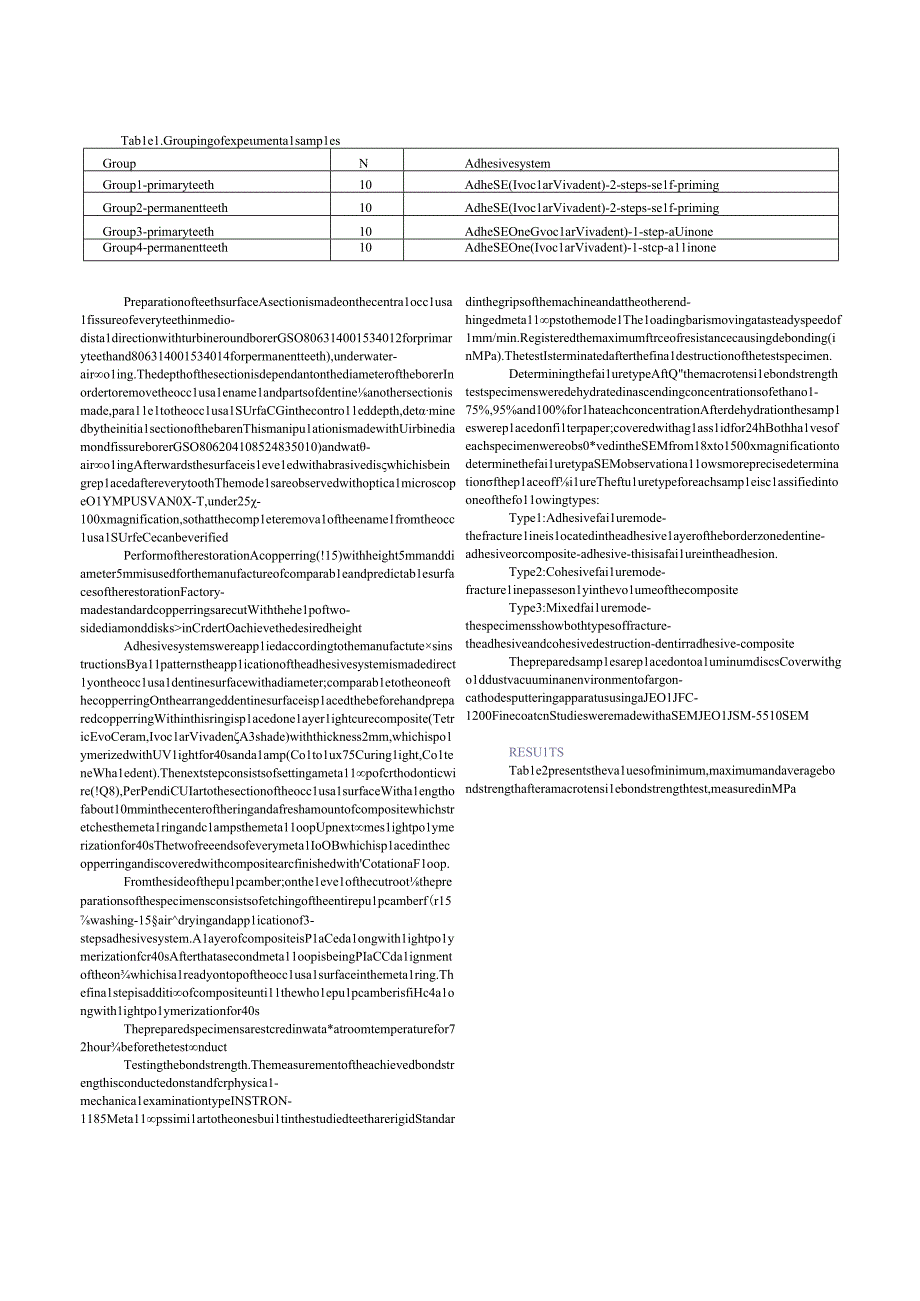 BONDSTRENGTHOFSELFETCHADHESIVESWITHPRIMARYANDPERMANENTTEETHDENTIN–INVITROSTUDY.docx_第2页