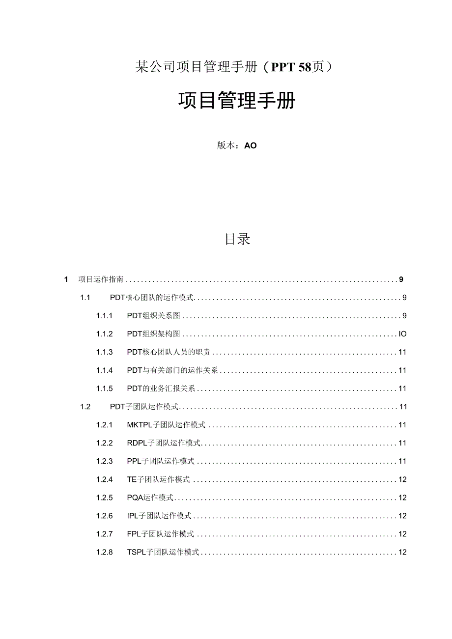 某公司项目管理手册(PPT 58页).docx_第1页