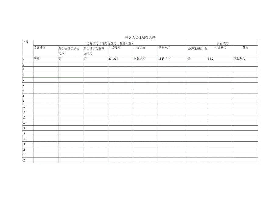 来访人员体温登记表.docx_第1页