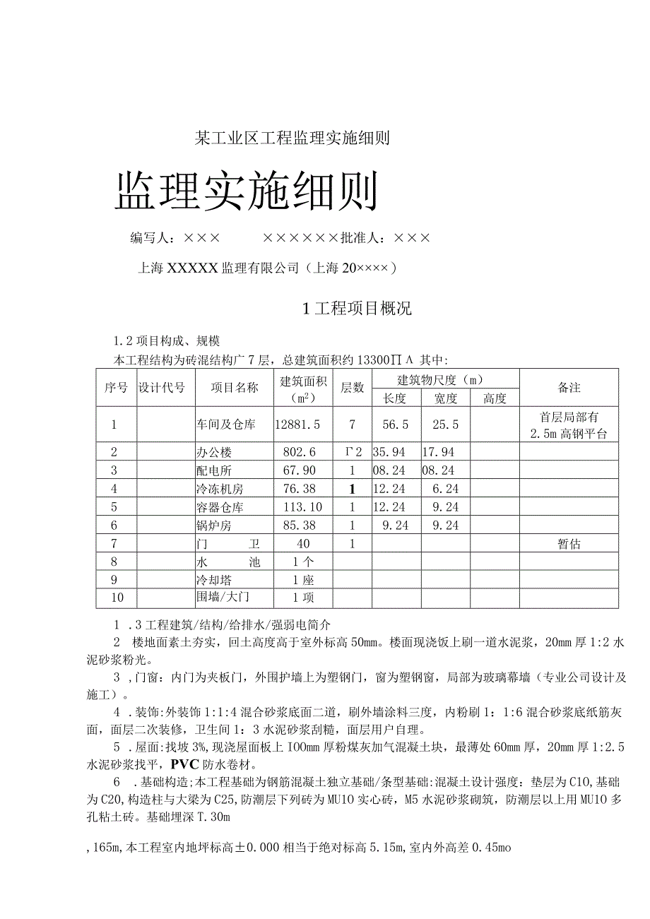 某工业区工程监理实施细则.docx_第1页