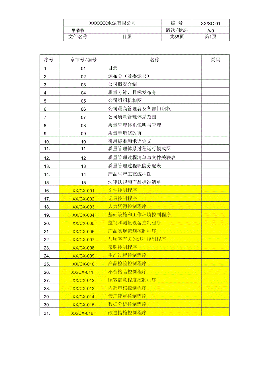 某水泥厂质量手册含程序文件.docx_第2页