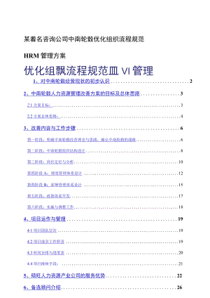 某着名咨询公司中南轮毂优化组织流程规范HRM管理方案.docx