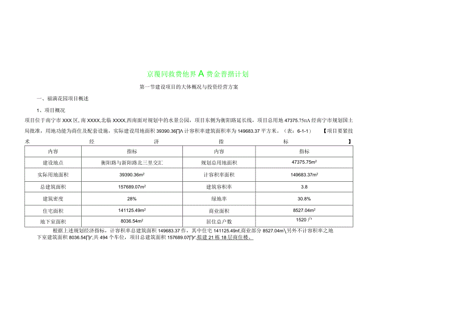 某项目投资估算及资金筹措计划.docx_第1页