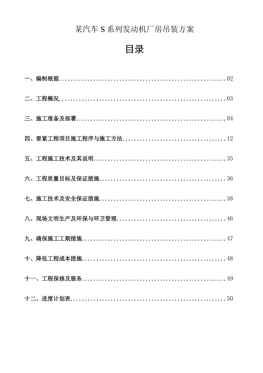 某汽车S系列发动机厂房吊装方案.docx_第1页