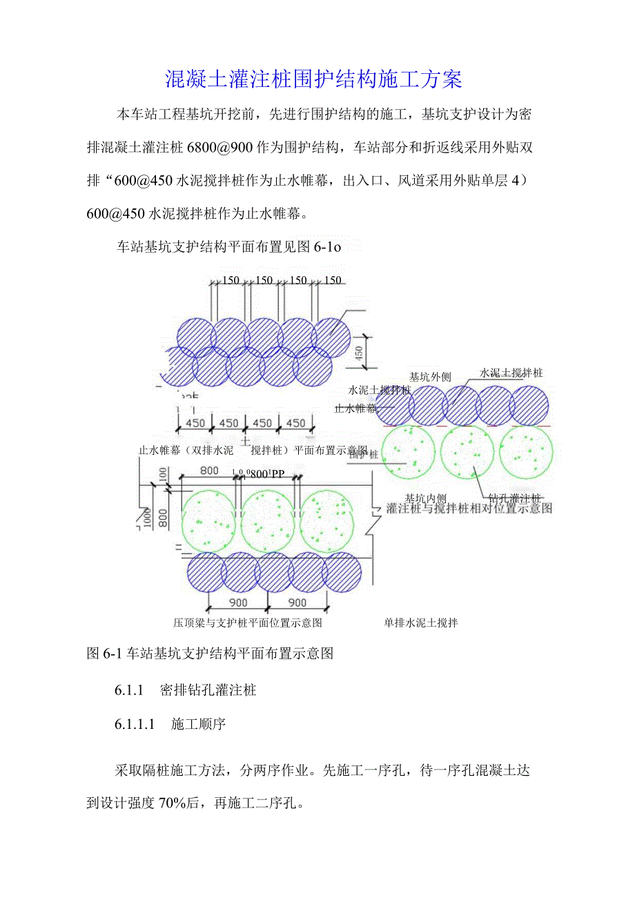 混凝土灌注桩围护结构施工方案.docx_第1页