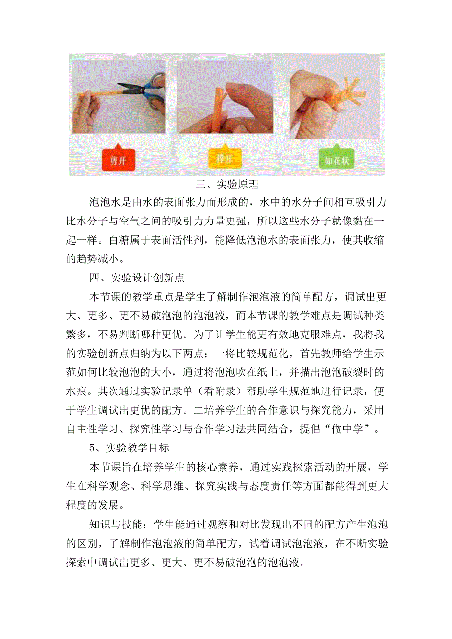 湖南湘教版科学二年级上册第一单元第3课自制泡泡液说课稿.docx_第2页