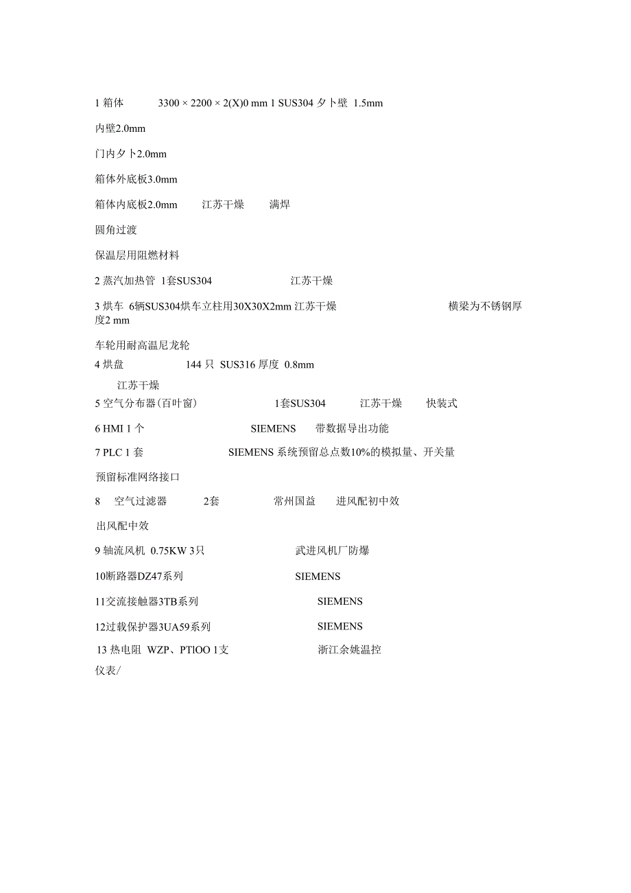 热风循环烘箱设备配置清单CTCIII（GMP）三门六车.docx_第2页