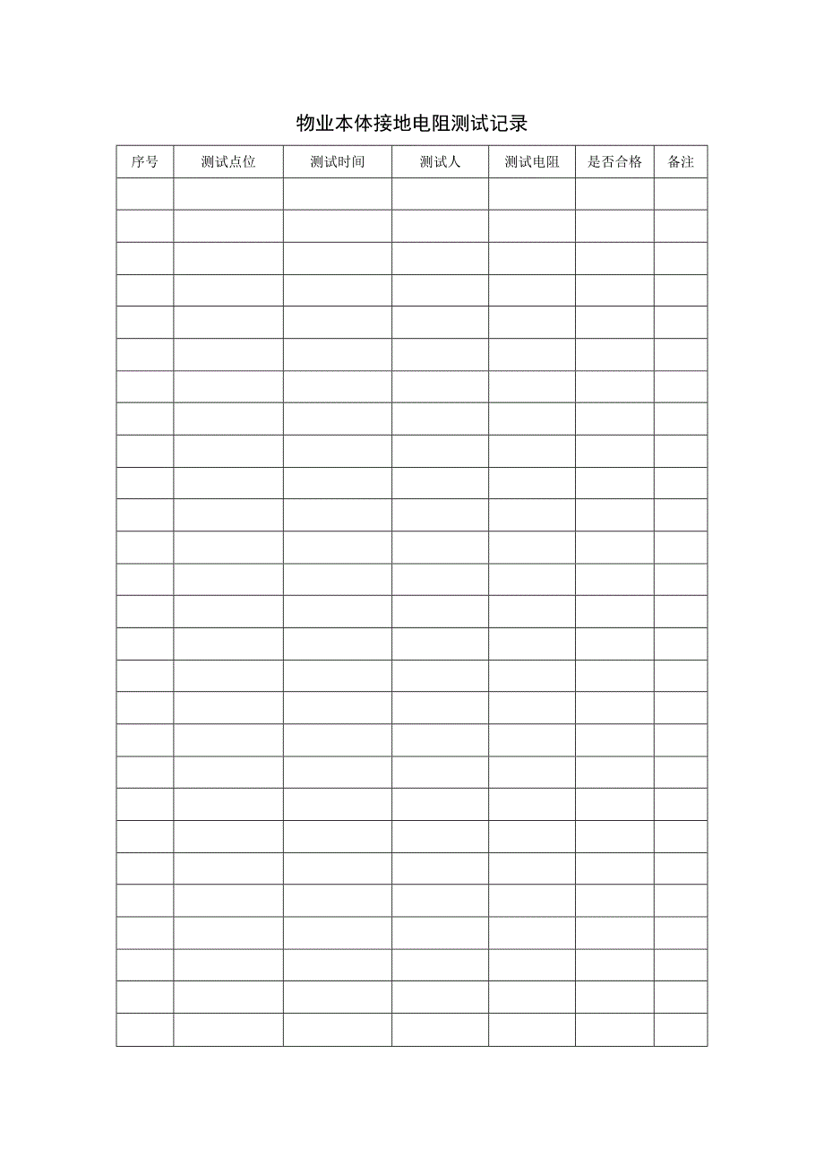 物业本体接地电阻测试记录.docx_第1页