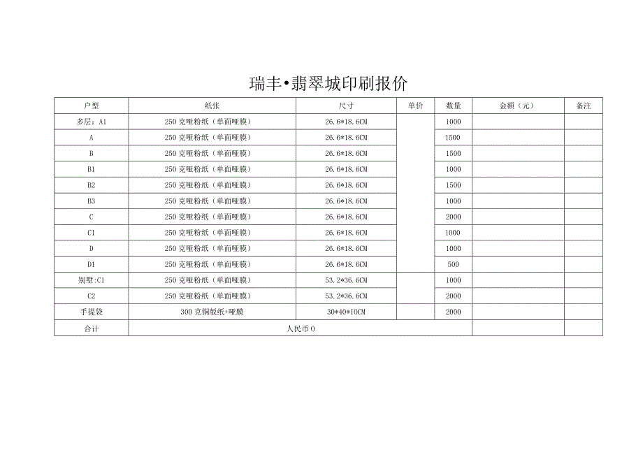 瑞丰翡翠城印刷报价.docx_第1页