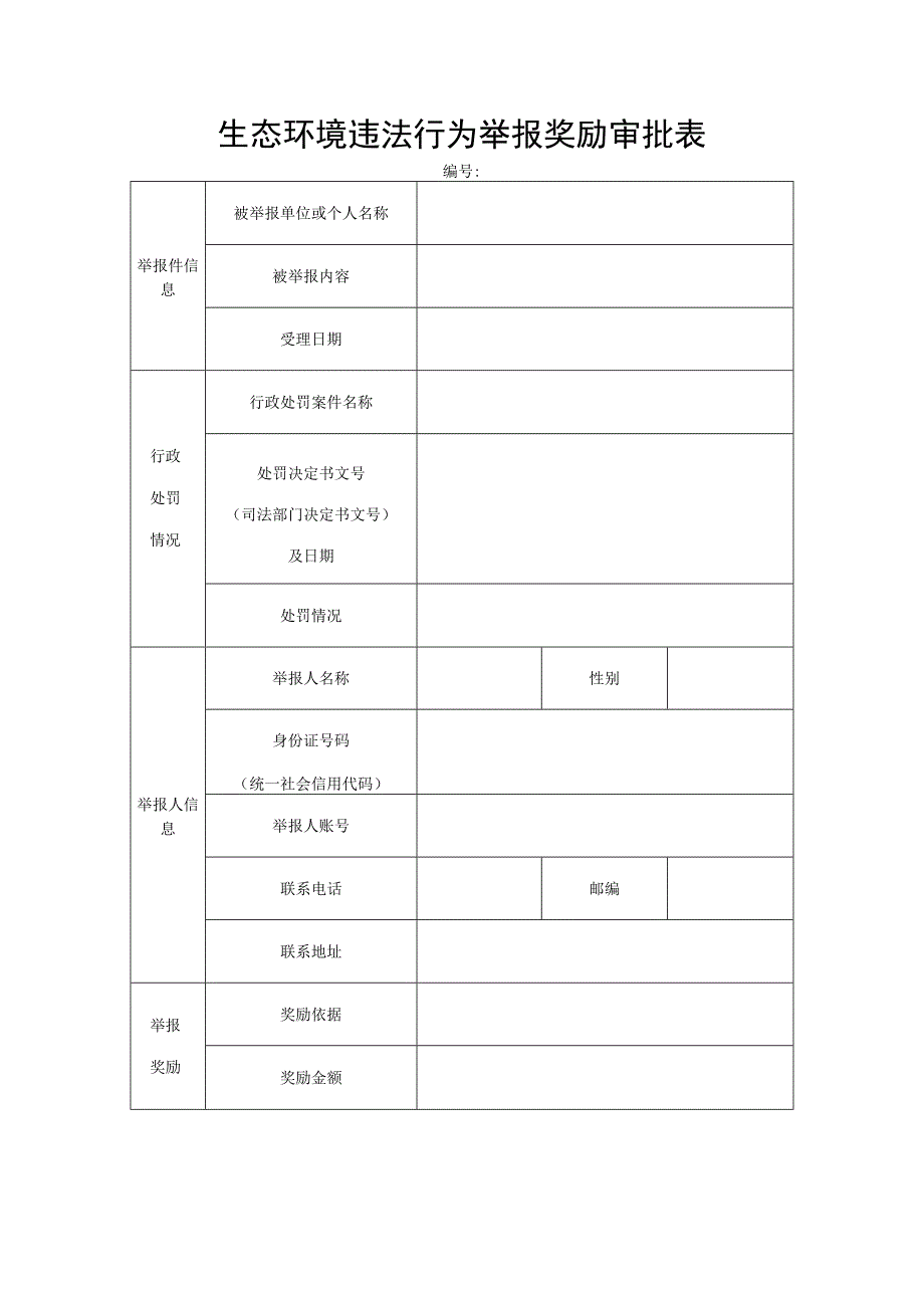 生态环境违法行为举报奖励审批表.docx_第1页