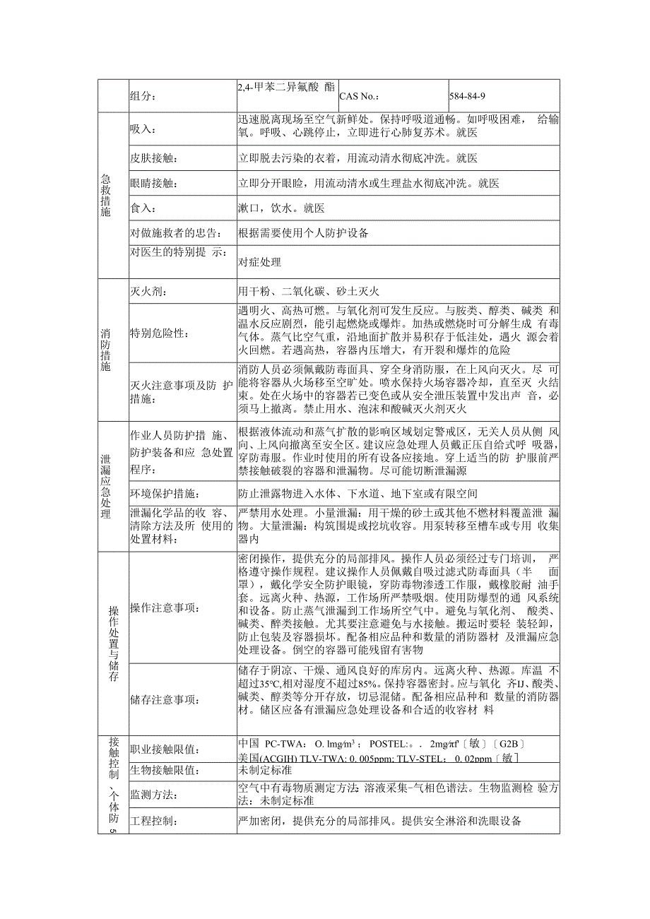 甲苯2,4二异氰酸酯的安全技术说明书.docx_第2页