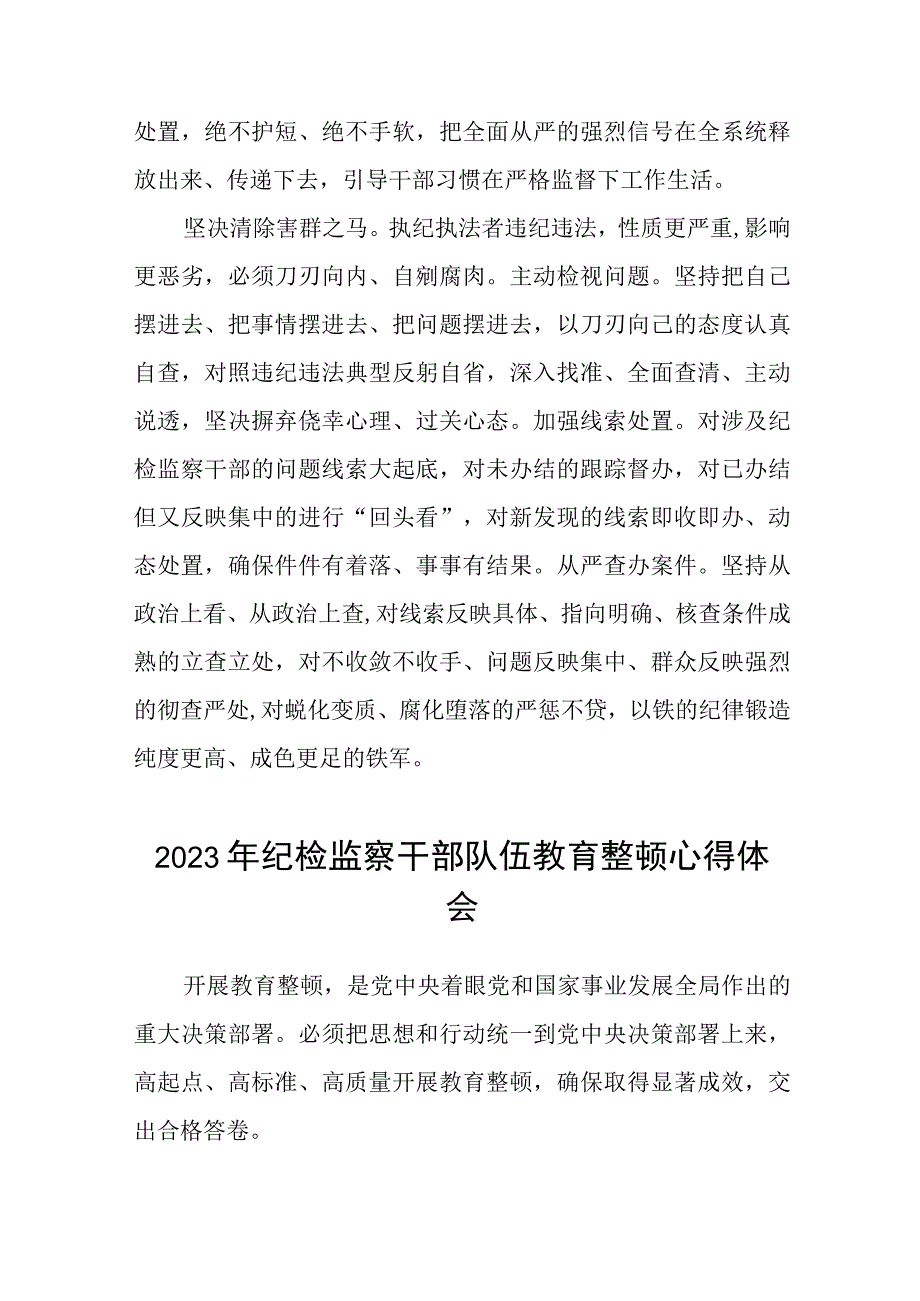 2023纪检监察干部队伍教育整顿心得体会感悟最新精品6篇例文.docx_第3页