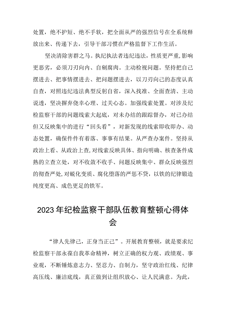 2023纪检监察干部队伍教育整顿心得体会感悟最新精品6篇.docx_第3页